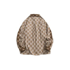Men’s Khaki and Cream Long Sleeve Shirt
