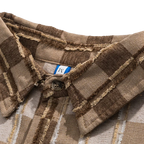 Men’s Khaki and Cream Long Sleeve Shirt