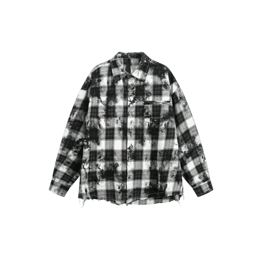 Men’s Black and White Long Sleeve Shirt