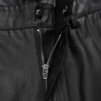 Men’s Black Synthetic Leather Wide-Leg Pants