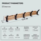Nordivo Wall Coat Rack Moveable Double Hooks Scandinavian Design Wood Aluminium Space-Saving Modern