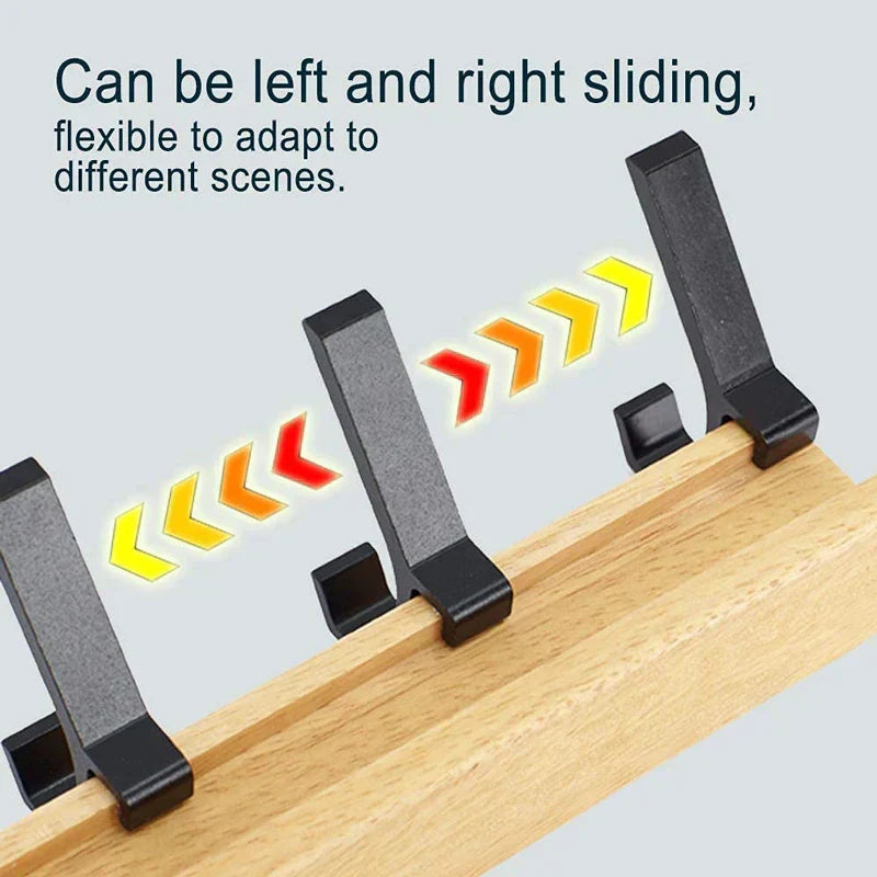 Nordivo Wall Coat Rack Moveable Double Hooks Scandinavian Design Wood Aluminium Space-Saving Modern