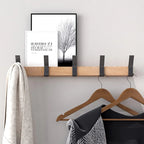 Nordivo Wall Coat Rack Moveable Double Hooks Scandinavian Design Wood Aluminium Space-Saving Modern