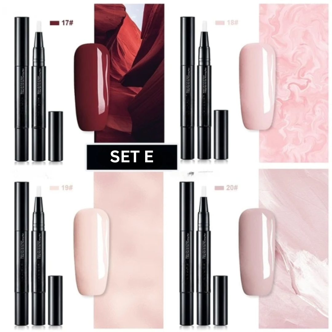 Precision Long-Lasting Gel Nail Polish Pen Set of 4