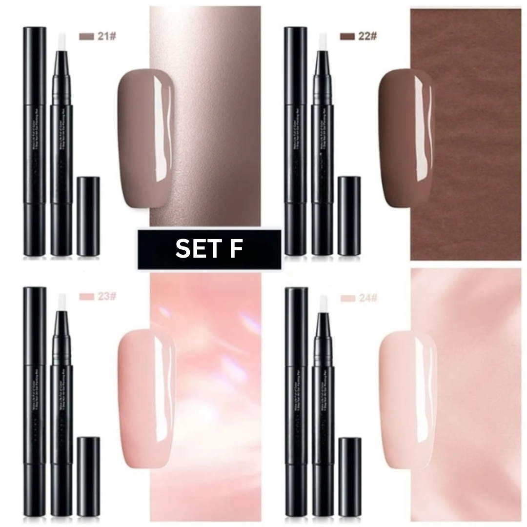 Precision Long-Lasting Gel Nail Polish Pen Set of 4