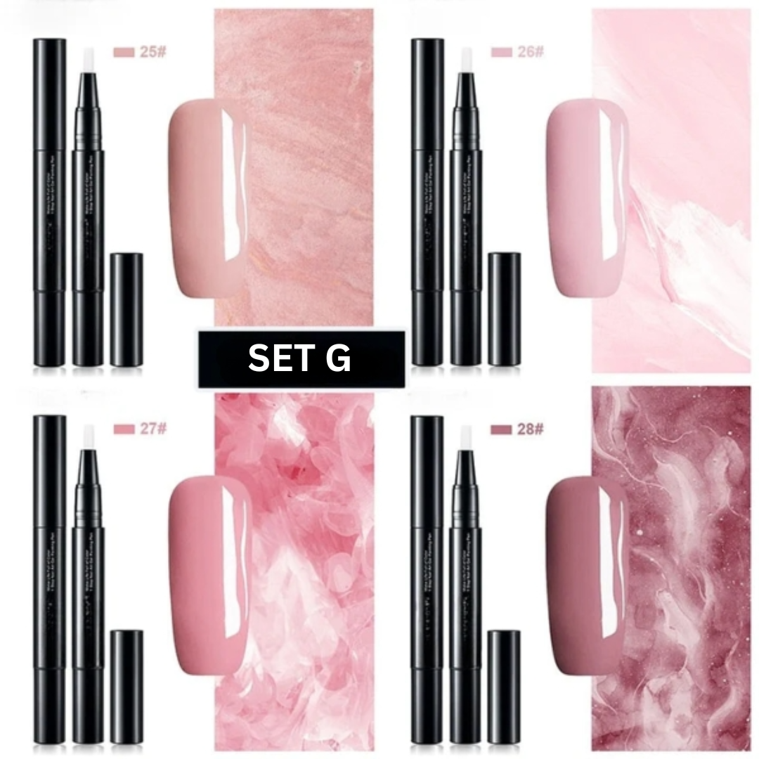 Precision Long-Lasting Gel Nail Polish Pen Set of 4