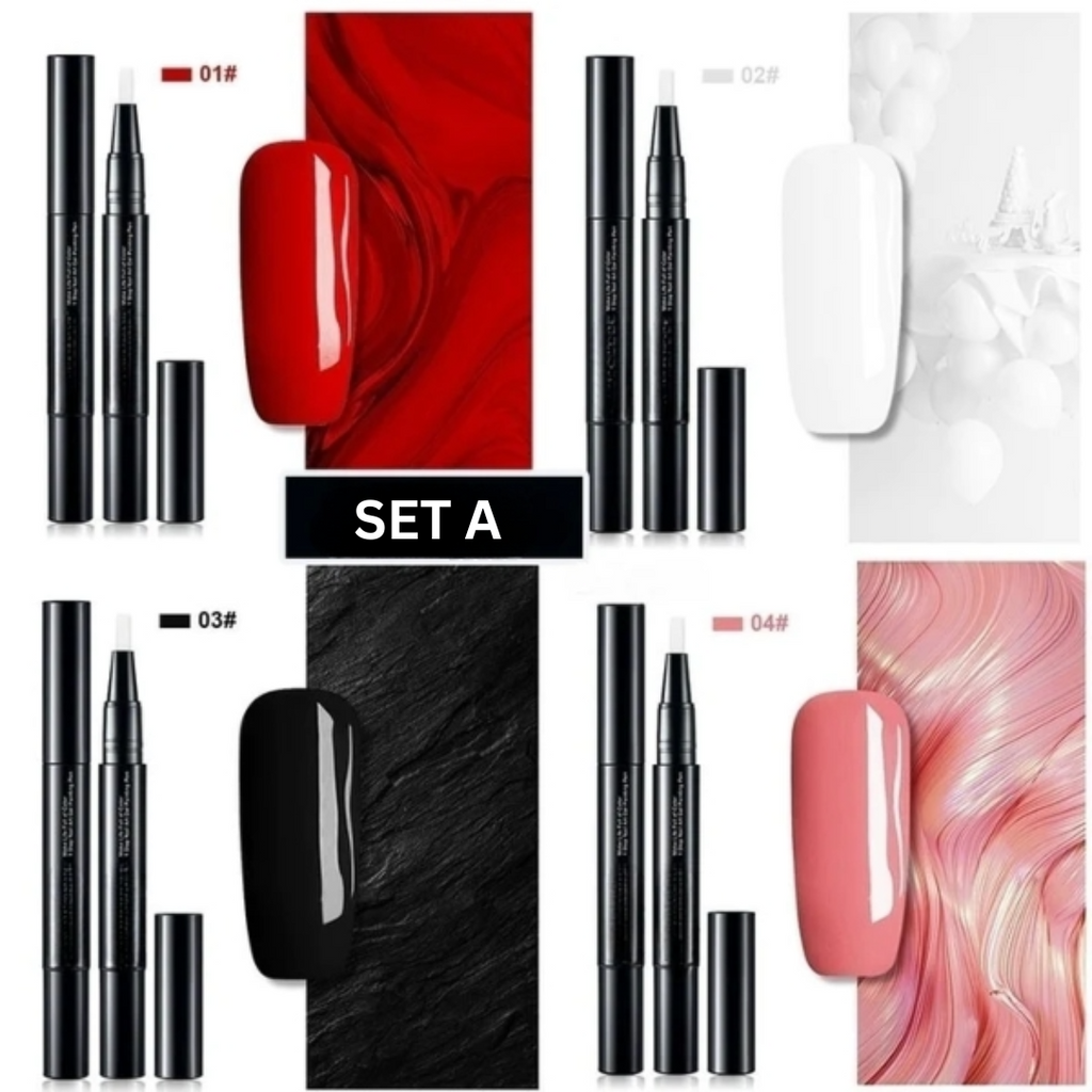 Precision Long-Lasting Gel Nail Polish Pen Set of 4