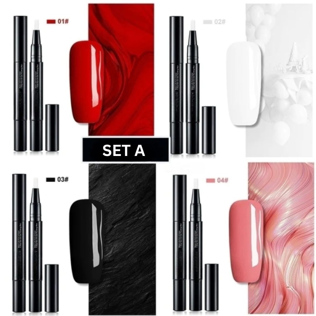 Precision Long-Lasting Gel Nail Polish Pen Set of 4