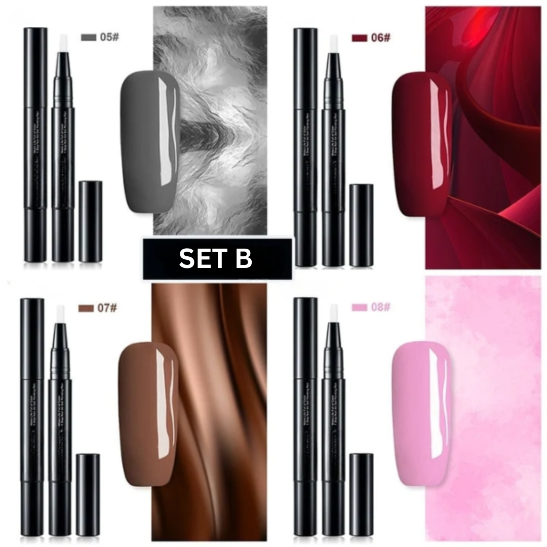 Precision Long-Lasting Gel Nail Polish Pen Set of 4