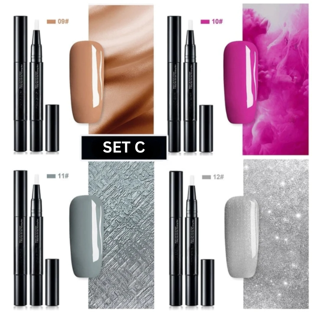 Precision Long-Lasting Gel Nail Polish Pen Set of 4