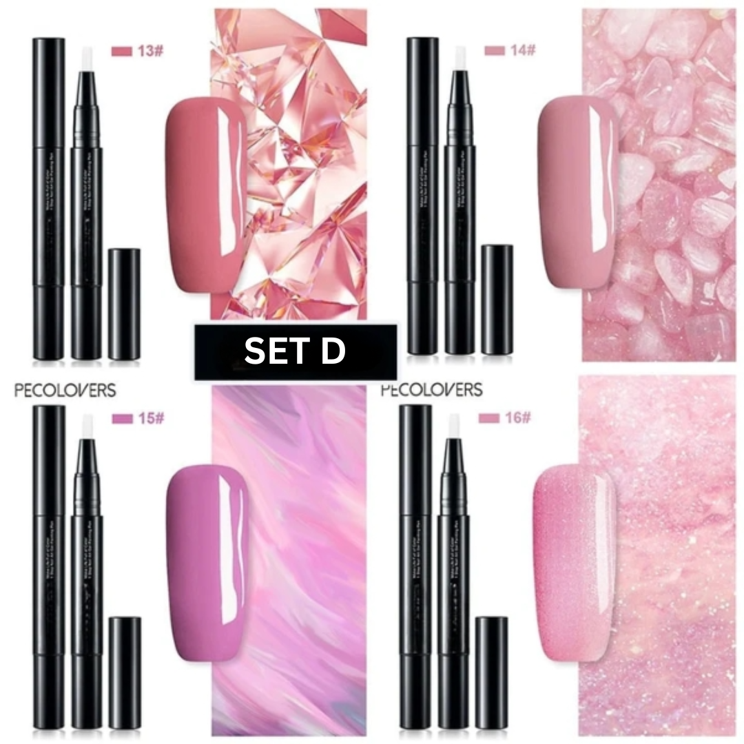 Precision Long-Lasting Gel Nail Polish Pen Set of 4