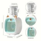 USB Mini Air Conditioning Fan with Humidifier for Desktop Cooling
