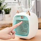USB Mini Air Conditioning Fan with Humidifier for Desktop Cooling