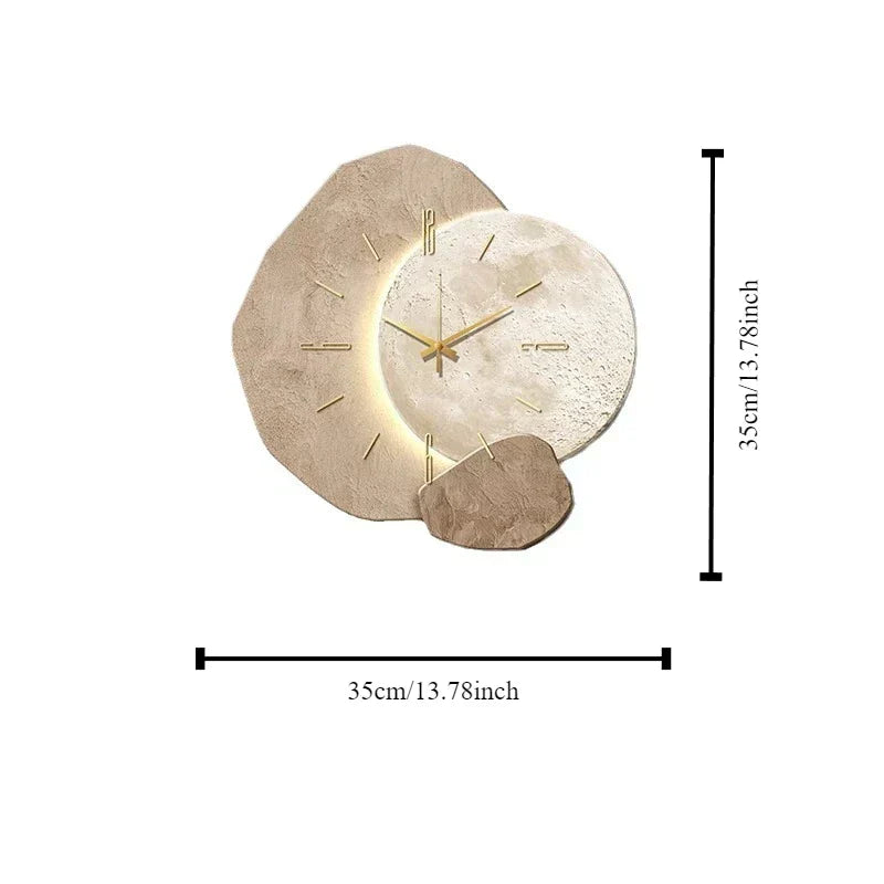 Scandinavian Luxury Wall Clock – Modern Design with Lighting