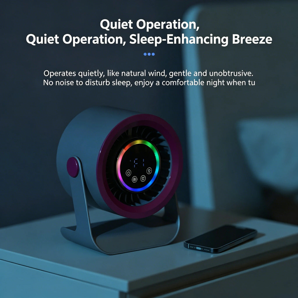 3600mAh Desktop Fan with 100 Speeds and Digital Display
