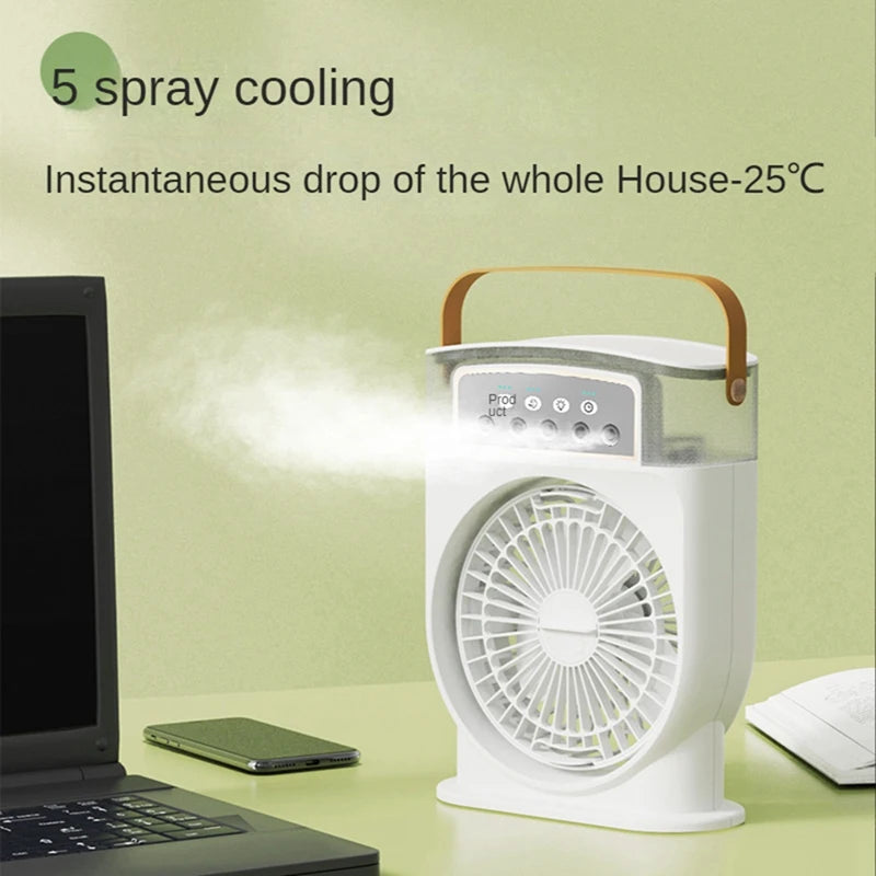 Portable Air Cooler Fan with Humidifier and LED Night Light