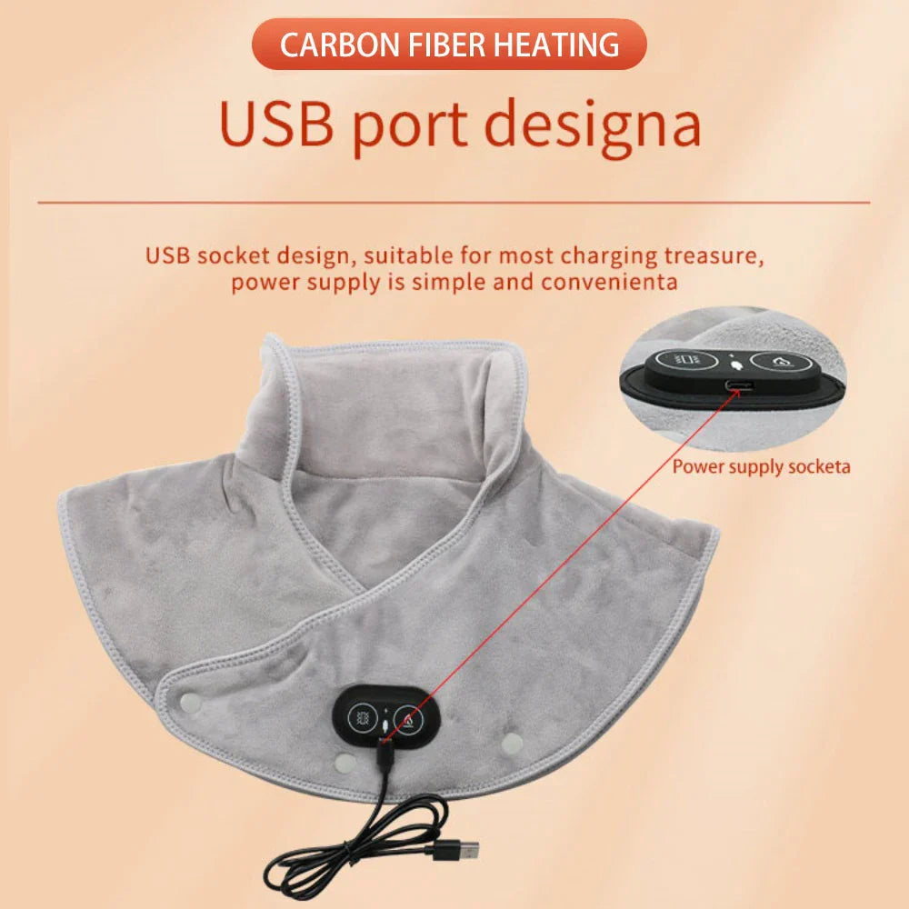 Heat Neck and Shoulder Massager USB Heating Cushion with Vibration