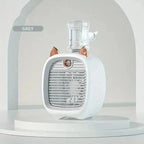 USB Mini Air Conditioning Fan with Humidifier for Desktop Cooling