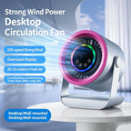 3600mAh Desktop Fan with 100 Speeds and Digital Display
