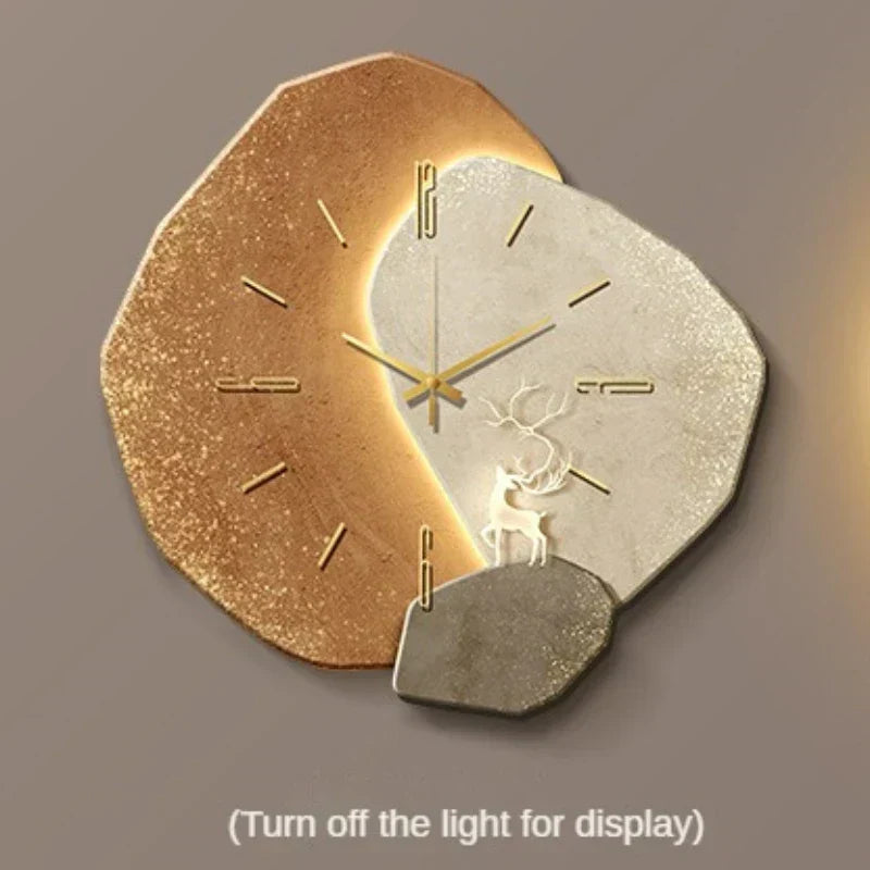 Scandinavian Luxury Wall Clock – Modern Design with Lighting