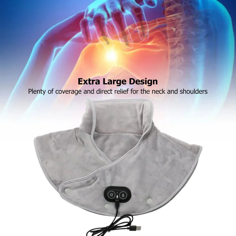 Heat Neck and Shoulder Massager USB Heating Cushion with Vibration