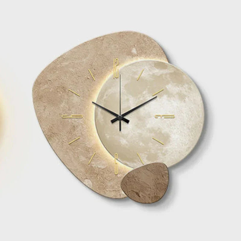 Scandinavian Luxury Wall Clock – Modern Design with Lighting