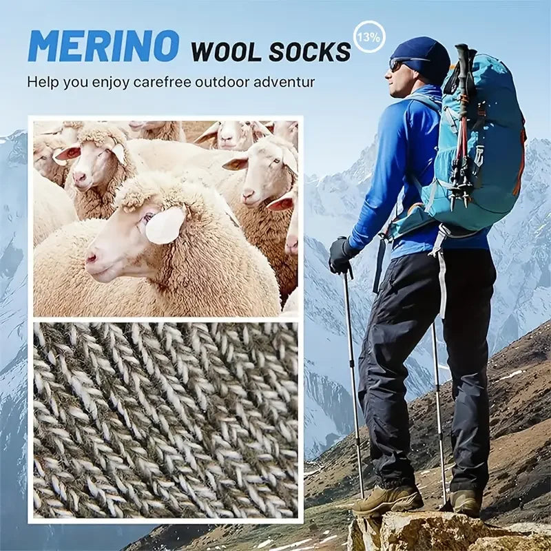 Extra Warm Merino Wool Socks for Walking Unisex 38-46