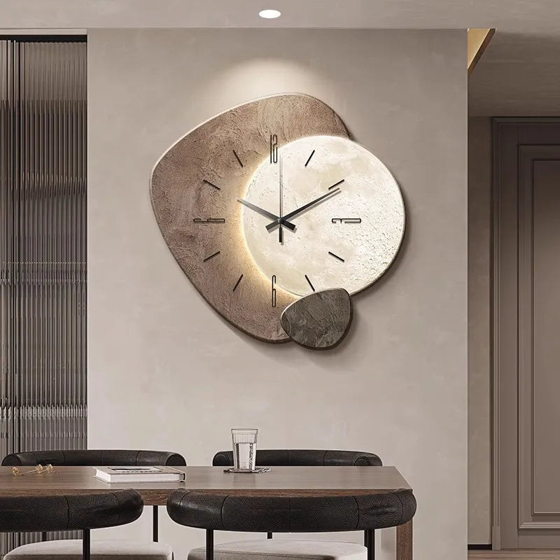 Scandinavian Luxury Wall Clock – Modern Design with Lighting