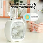 USB Mini Air Conditioning Fan with Humidifier for Desktop Cooling