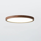Modern Circular Ceiling Light with Adjustable LED Lighting in Warm Walnut Colour for Living Room and Bedroom