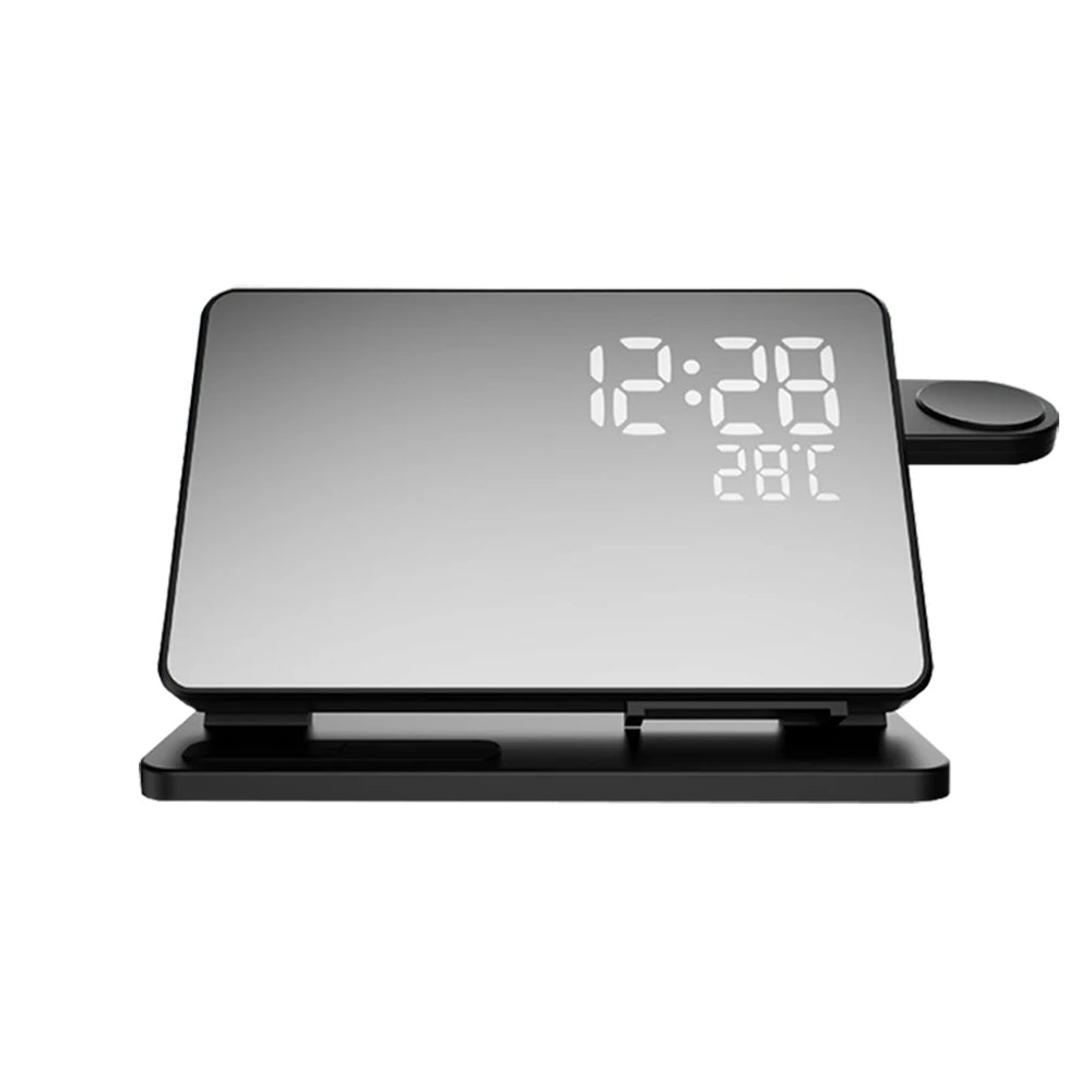 3-in-1 Fast Charging Station | Premium Wireless Charger Docking Station with Alarm Clock | for Apple iPhone, Watch & AirPods