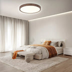 Modern Circular Ceiling Light with Adjustable LED Lighting in Warm Walnut Colour for Living Room and Bedroom