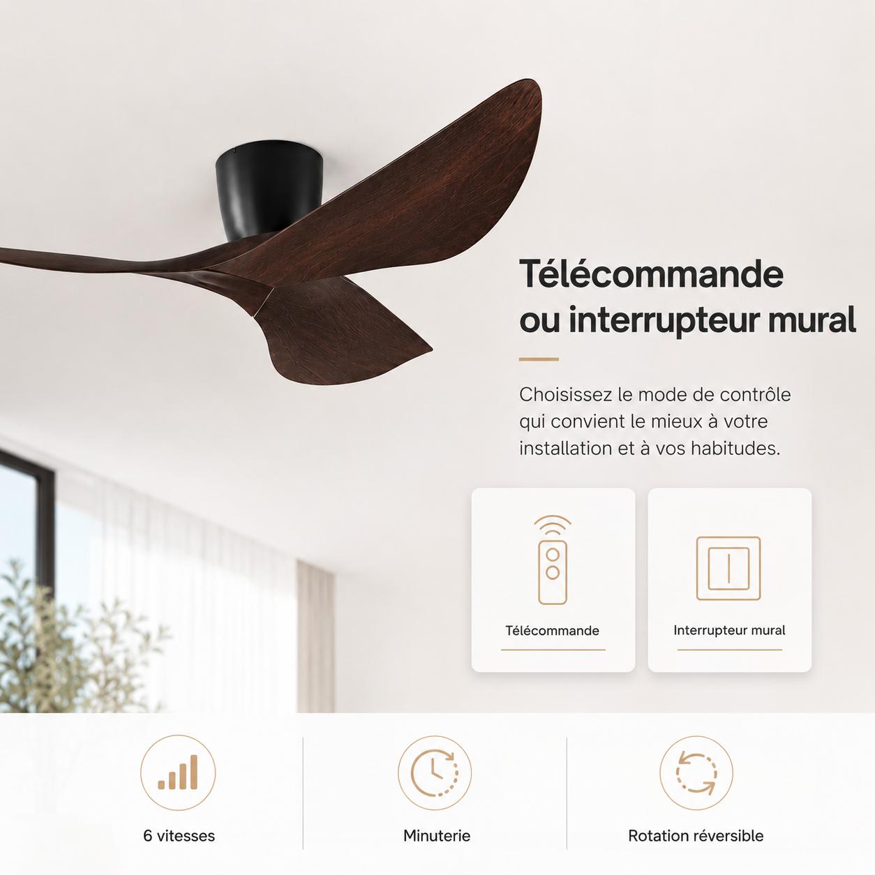 Nelvarn – Minimalist Ceiling Fan with Blades