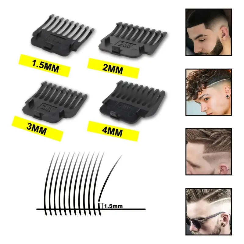 GroomMaster - 3-Piece Professional Hair and Beard Grooming Set for Men, Wireless Trimmers with LED Display, USB Rechargeable