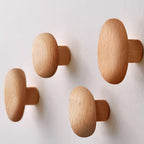WoodCraft Wooden Wall Hooks Set – Handmade design of walnut and beech wood