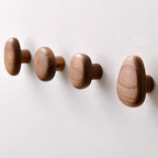 WoodCraft Wooden Wall Hooks Set – Handmade design of walnut and beech wood
