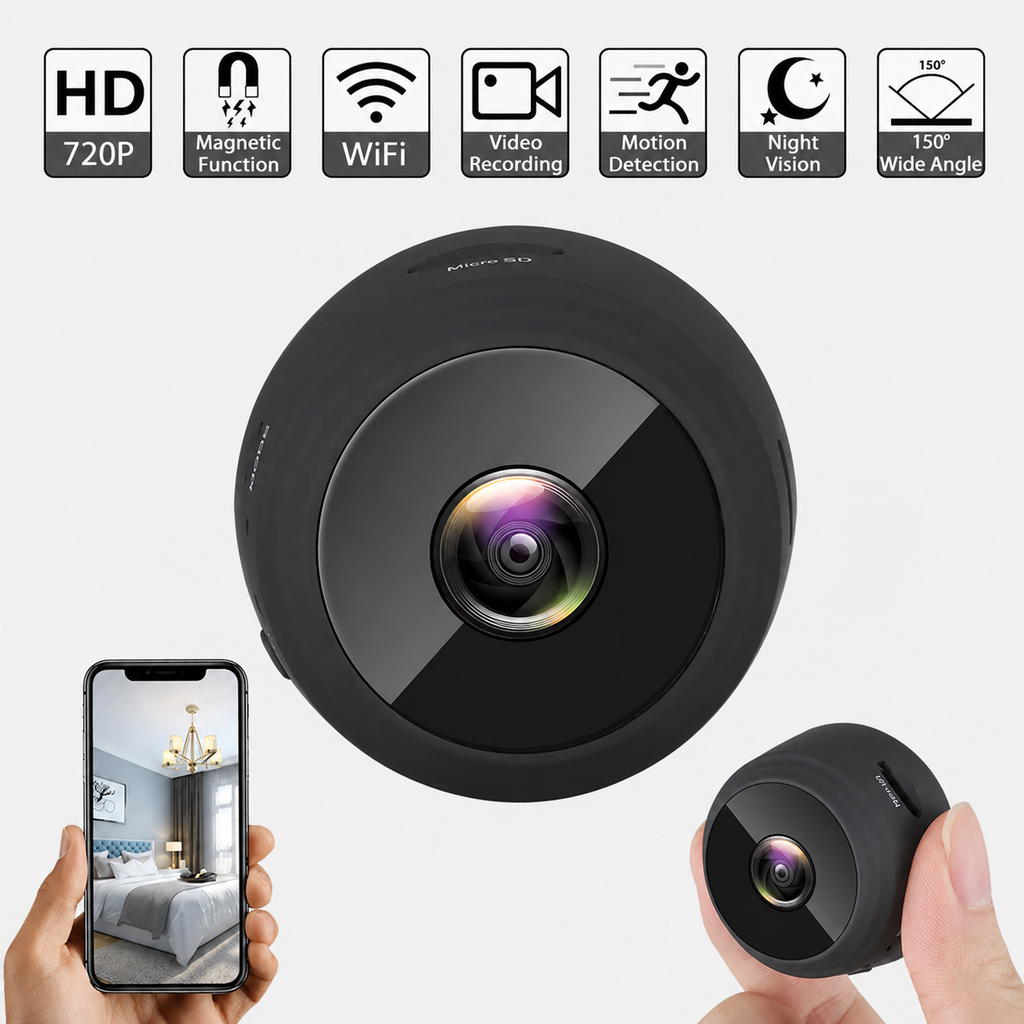 Wireless Mini Security Camera with HD Night Vision and Motion Detection