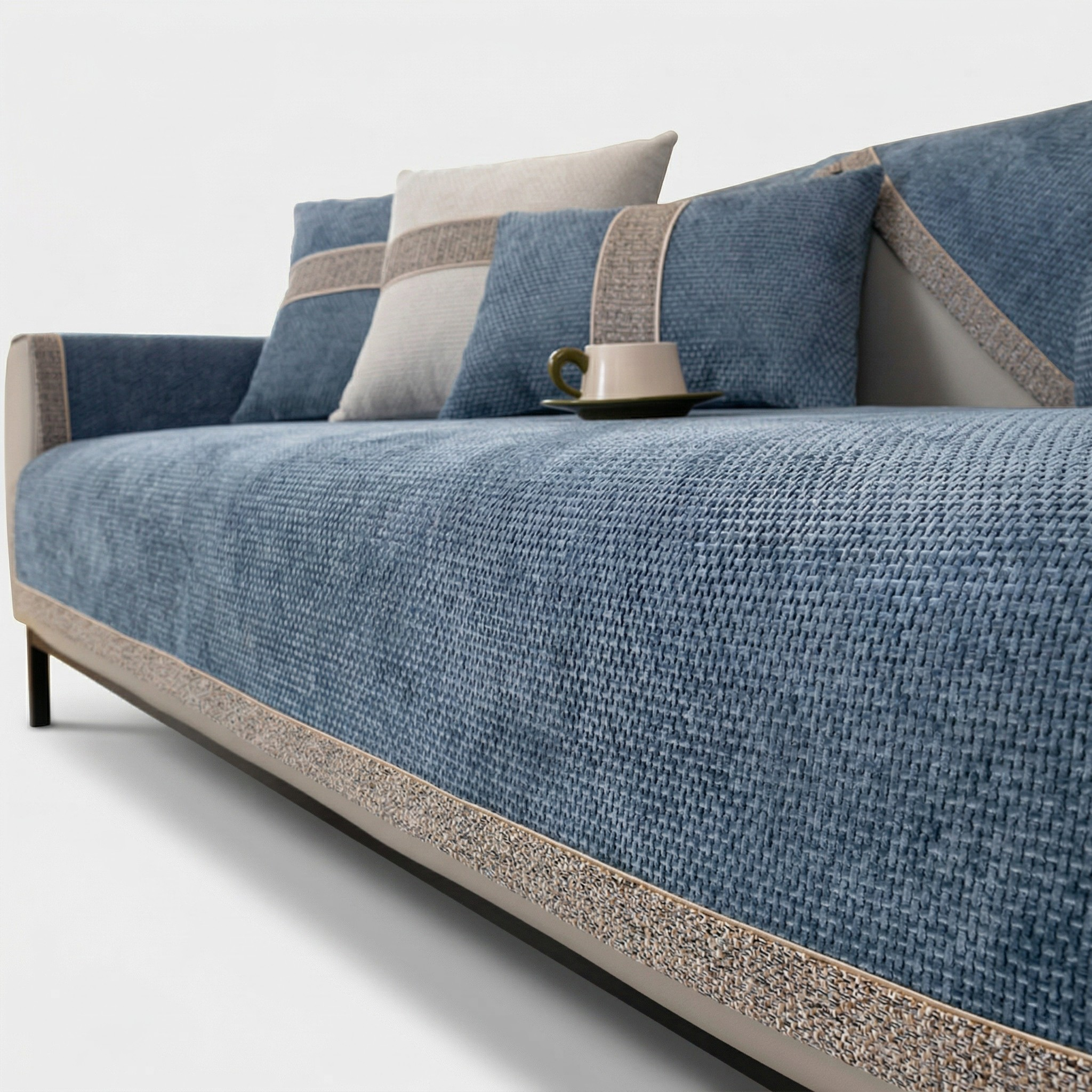 Elasticised Anti-Slip Sofa Cover Full Protection with Elegant Design
