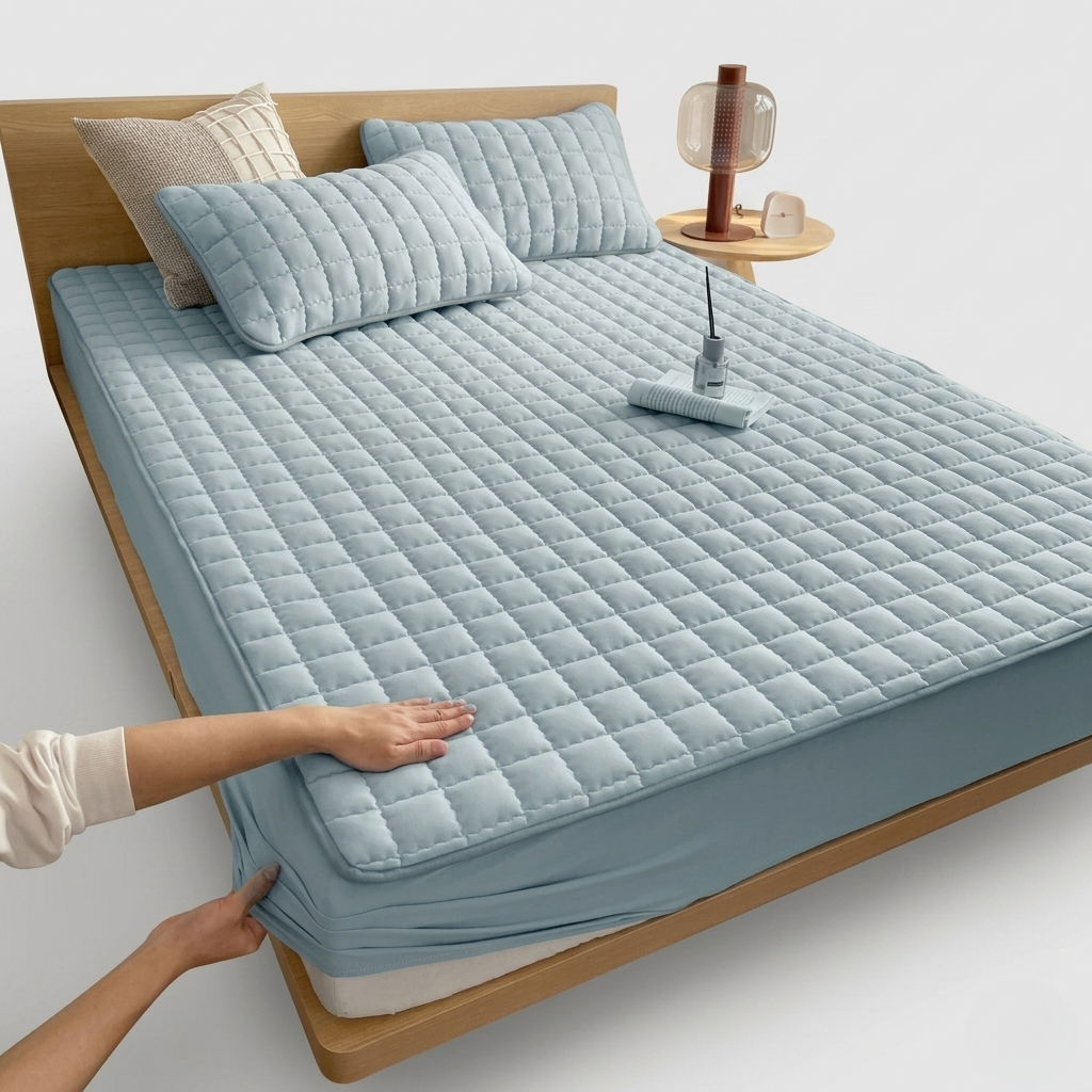 Waterproof Quilted Mattress Protector Breathable Comfort Protection for Bed