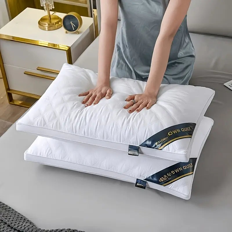 DreamRest - Set of 2 Hypoallergenic 3D Pillows - Soft Cervical Support & Hotel Quality Sleep