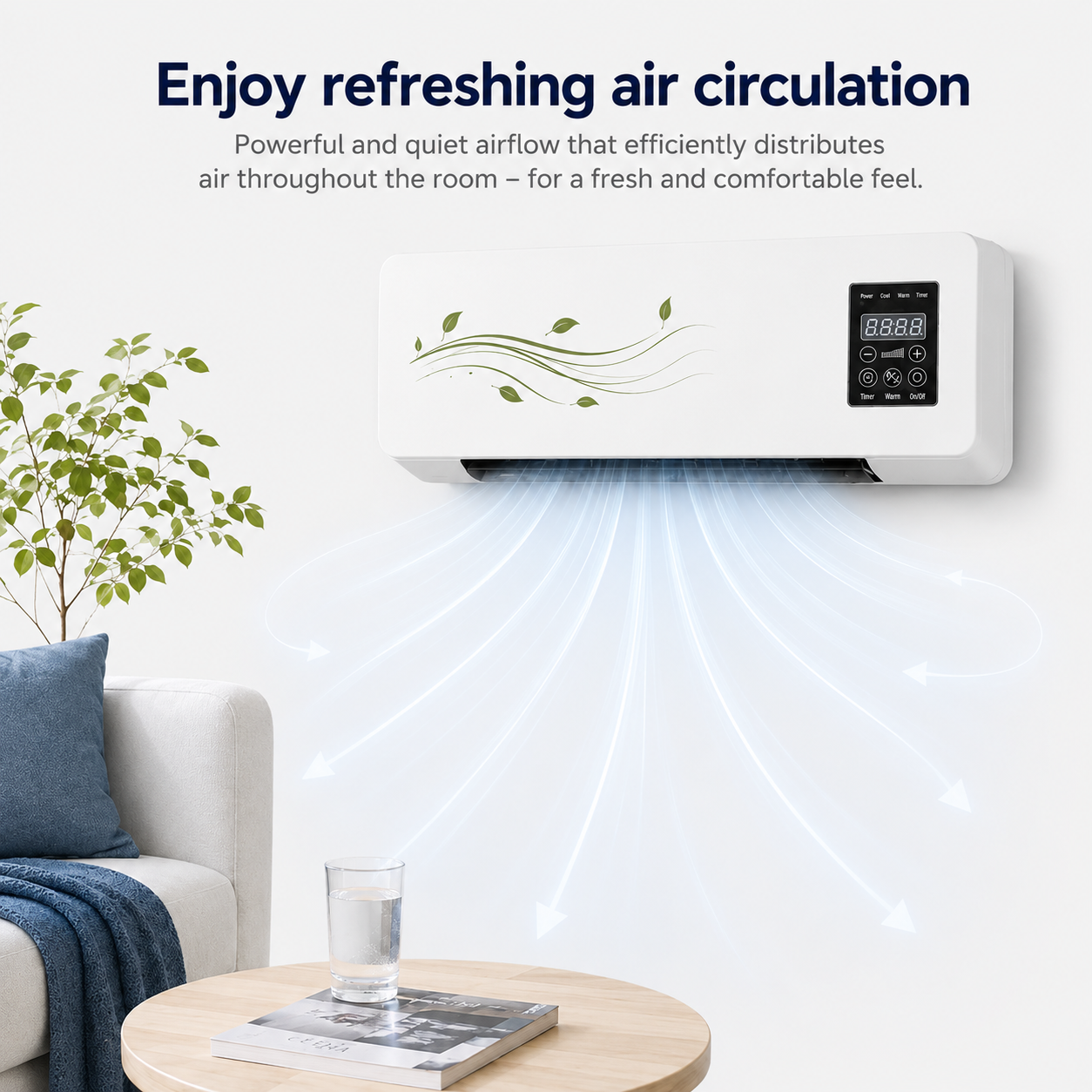 Mini Air Circulator Wall Mounted Heater