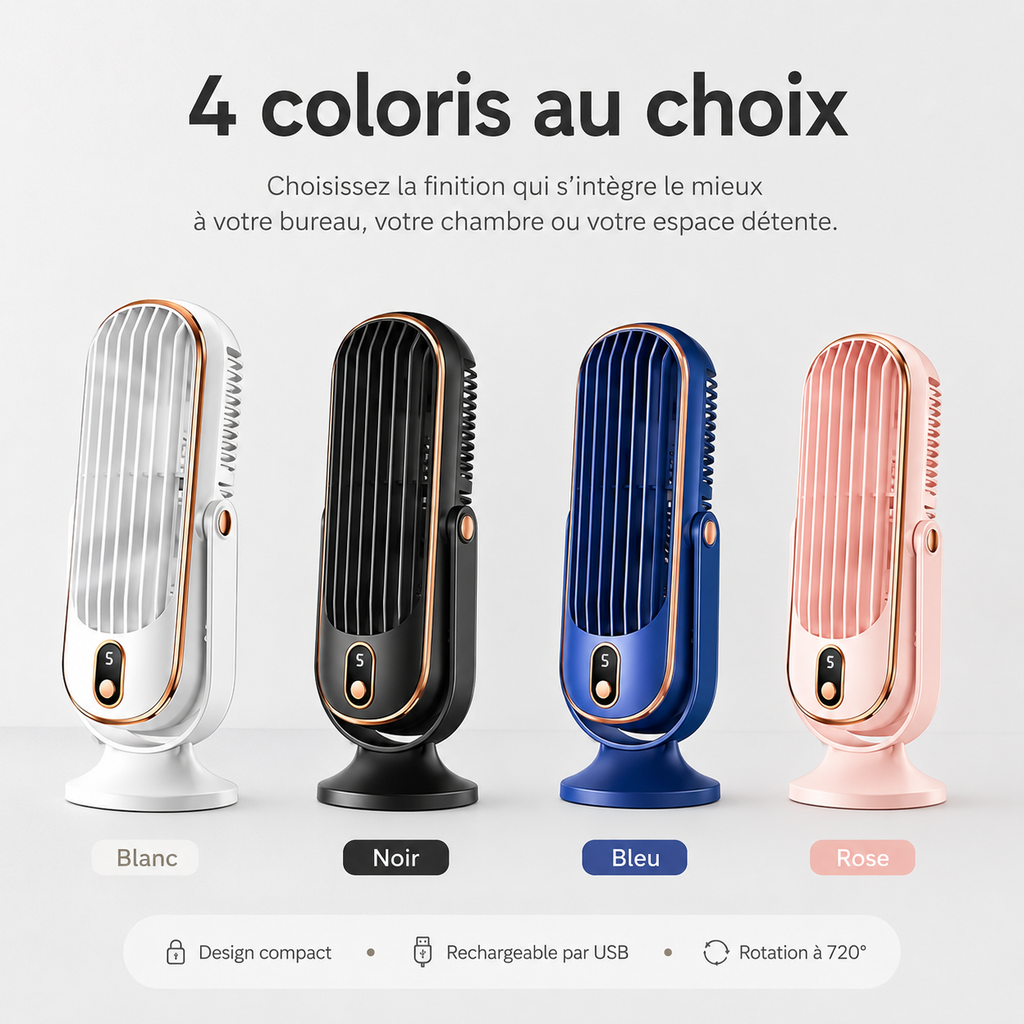 AeroLux Elite Cooling Fan | Dual Motor, 720° Rotation, USB Rechargeable & Ultra Silent for Ultimate Comfort Anywhere