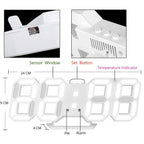Digital 3D LED Wall Clock – Modern design with dimming function and optimal visibility