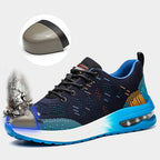 Lightweight Steel Toe Work Sneakers with Breathable Mesh and Slip-Resistant Soles – Comfortable Safety Shoes for Men