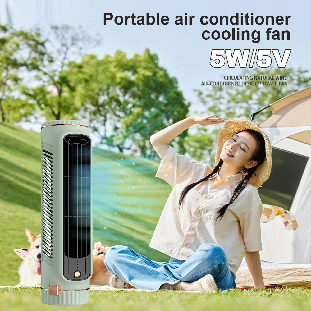 AeroBreeze Bladeless Fan | 360° Air Circulation with Ice-Cooling Breeze