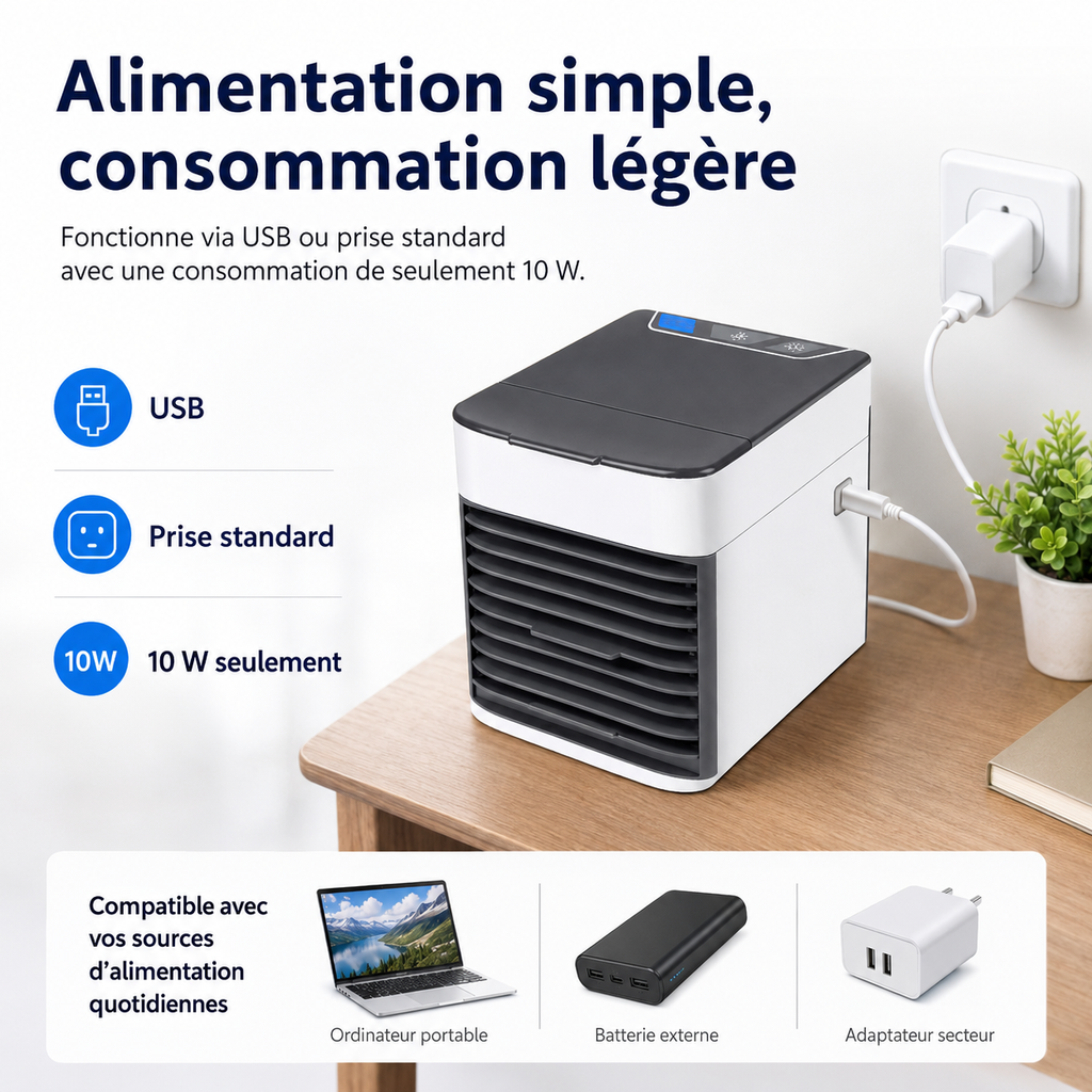 3-in-1 Air Cooler with Fan, Humidifier, and Air Purifier – Portable, Quiet, and with LED Night Light