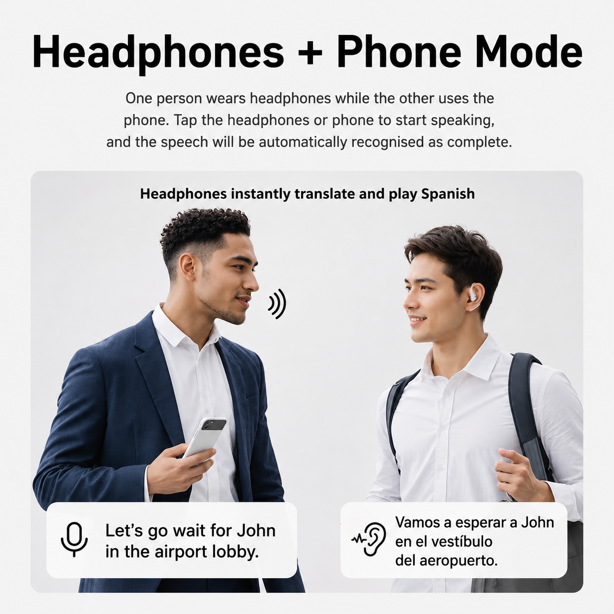 AI Translation Earbuds with Real Time Two Way Translation