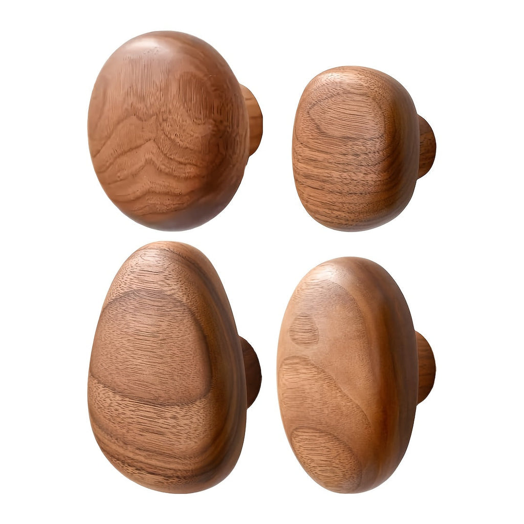 WoodCraft Wooden Wall Hooks Set – Handmade design of walnut and beech wood