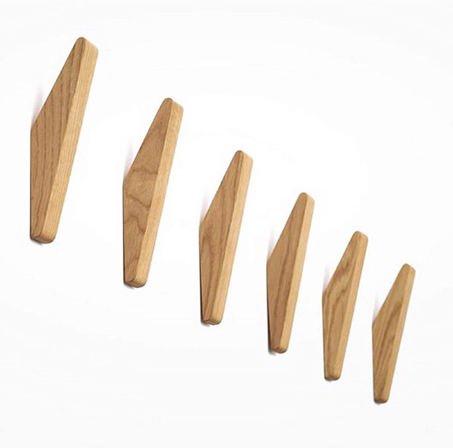 Wooden Wall Hooks Set Nordhaak – 6 Minimalistic Coat Hooks Made from Solid Wood
