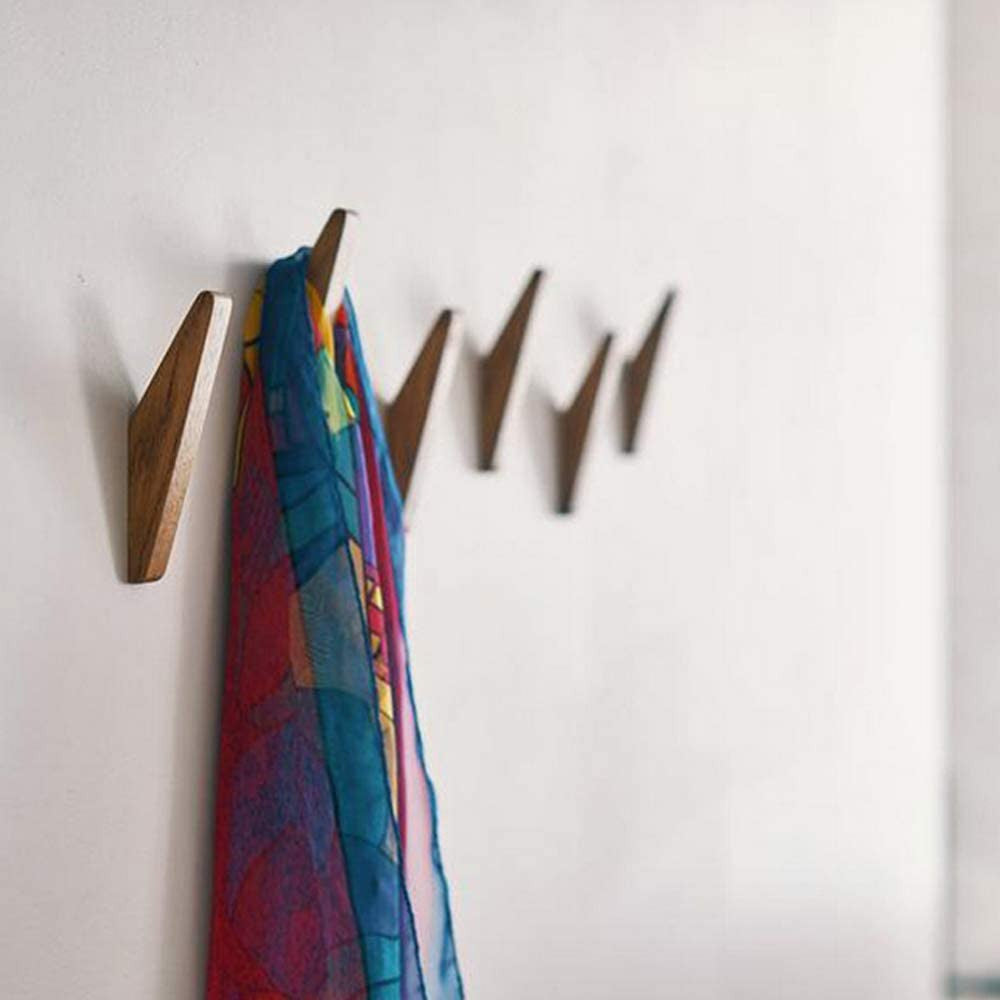 Wooden Wall Hooks Set Nordhaak – 6 Minimalistic Coat Hooks Made from Solid Wood